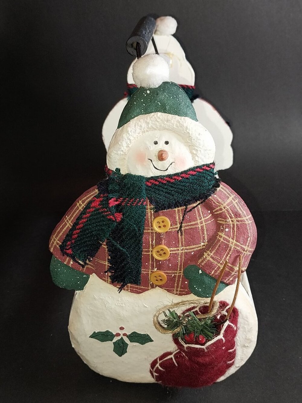 Christmas Snowman Decorative Wood Basket